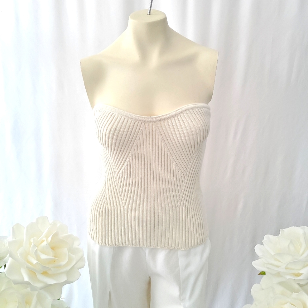 Express Strapless Ribbed Tube Top - Picture 2 of 11